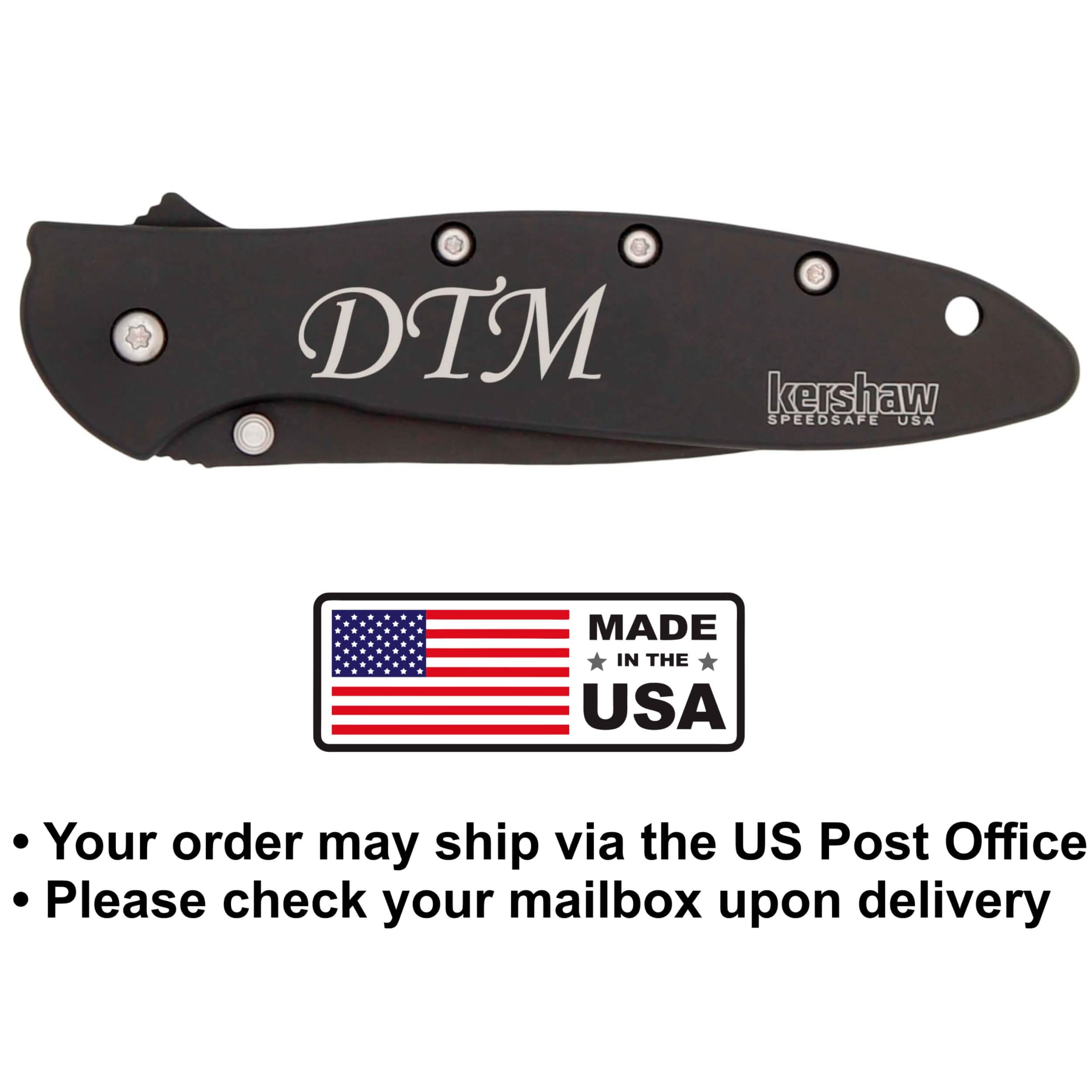 Kershaw Leek 1660CKT Personalized Engraved Pocket Knife, Made in USA, SpeedSafe Opening