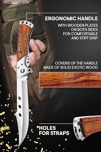 Personalized Gift for Men - Customized Pocket Knife - Custom Engraved Knives - Engraved Gifts for Dad Husband - Gift Idea for Birthday Christmas Valentine's Day Anniversary Stocking Stuffers 4172 PS