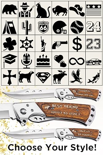 Personalized Gift for Men - Customized Pocket Knife - Custom Engraved Knives - Engraved Gifts for Dad Husband - Gift Idea for Birthday Christmas Valentine's Day Anniversary Stocking Stuffers 4172 PS