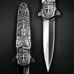 AULAKNIV Collection 3D Knight Engraved Folding Knife Pocket Survival EDC Tools Outdoor Tactical Hunting Knives