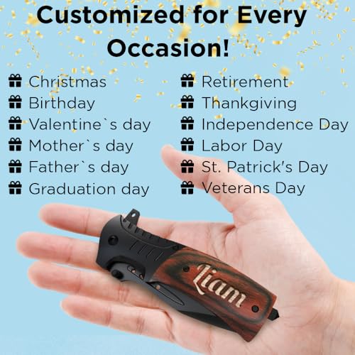 Grand Way Customized Pocket Knife - Personalized Gift for Men & Women Dad Birthday Presents Dads Father Husband Mens Gifts Him Anniversary Ideas 0207 PS