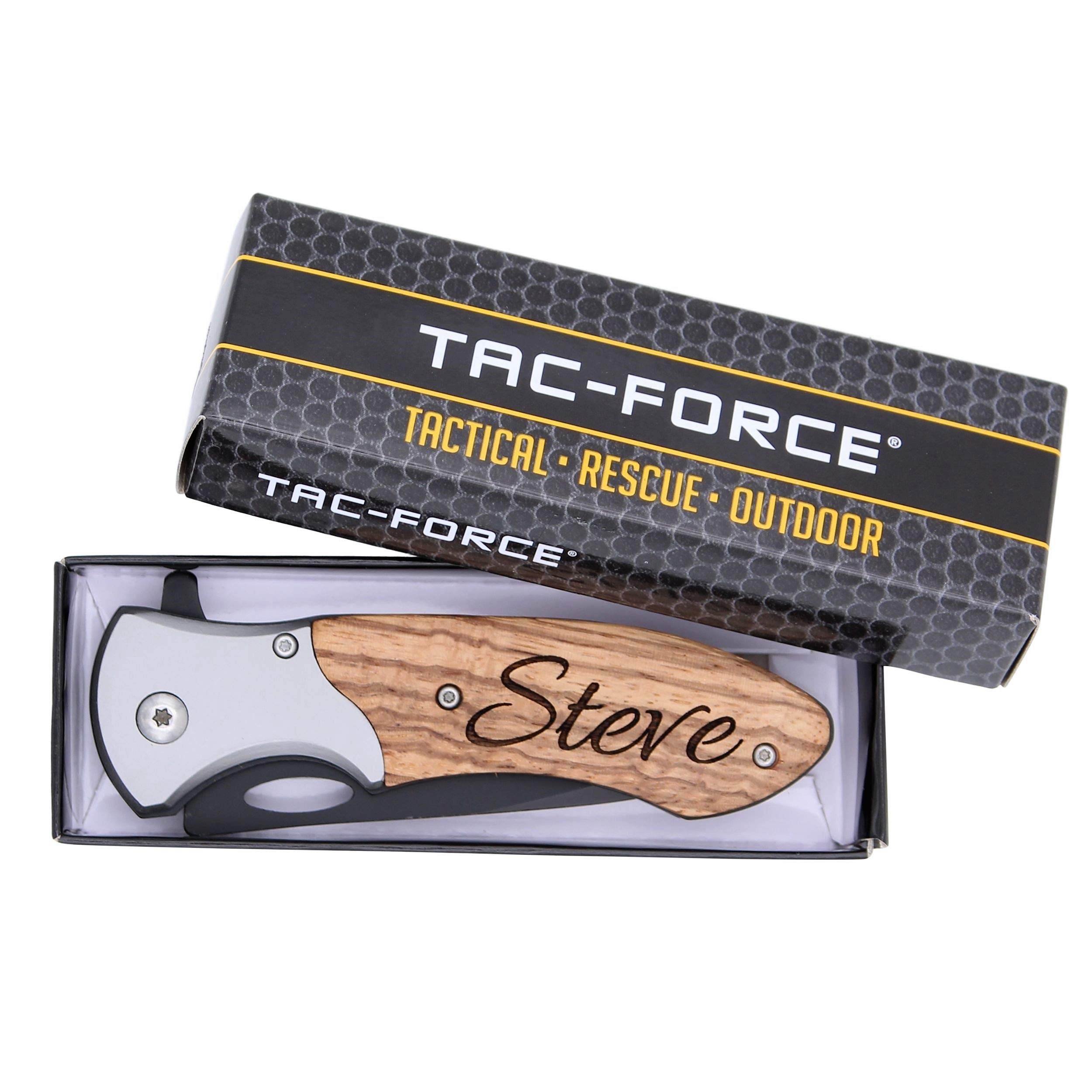 TAC-FORCE TF876 Personalized Laser Engraved Pocket Knife, Fathers Day Gifts, Gifts for Boyfriend, Groomsmen Gift, Gifts for Dad, Graduation Gift for Him, Gifts for Men, 5th Anniversary Gift