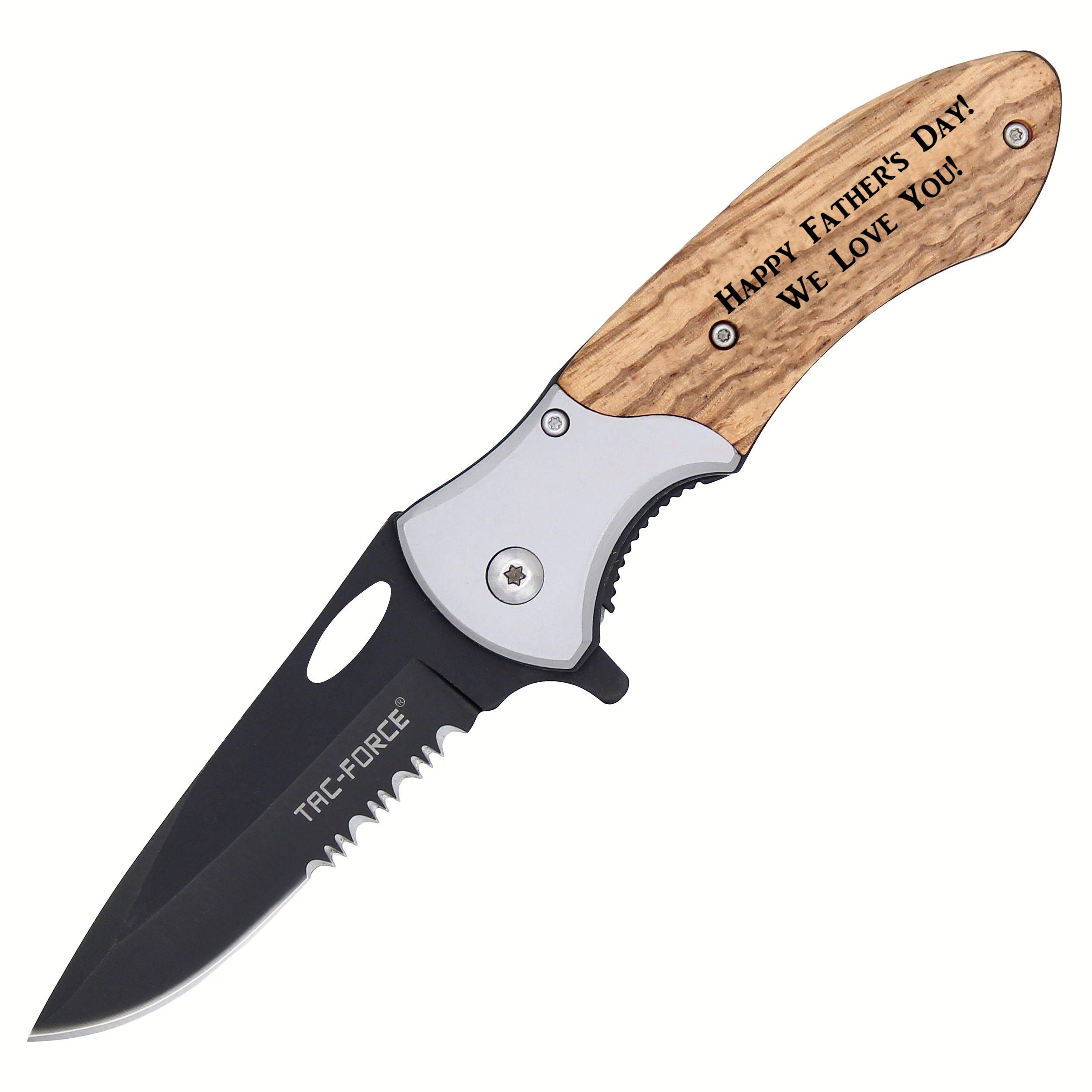 TAC-FORCE TF876 Personalized Laser Engraved Pocket Knife, Fathers Day Gifts, Gifts for Boyfriend, Groomsmen Gift, Gifts for Dad, Graduation Gift for Him, Gifts for Men, 5th Anniversary Gift