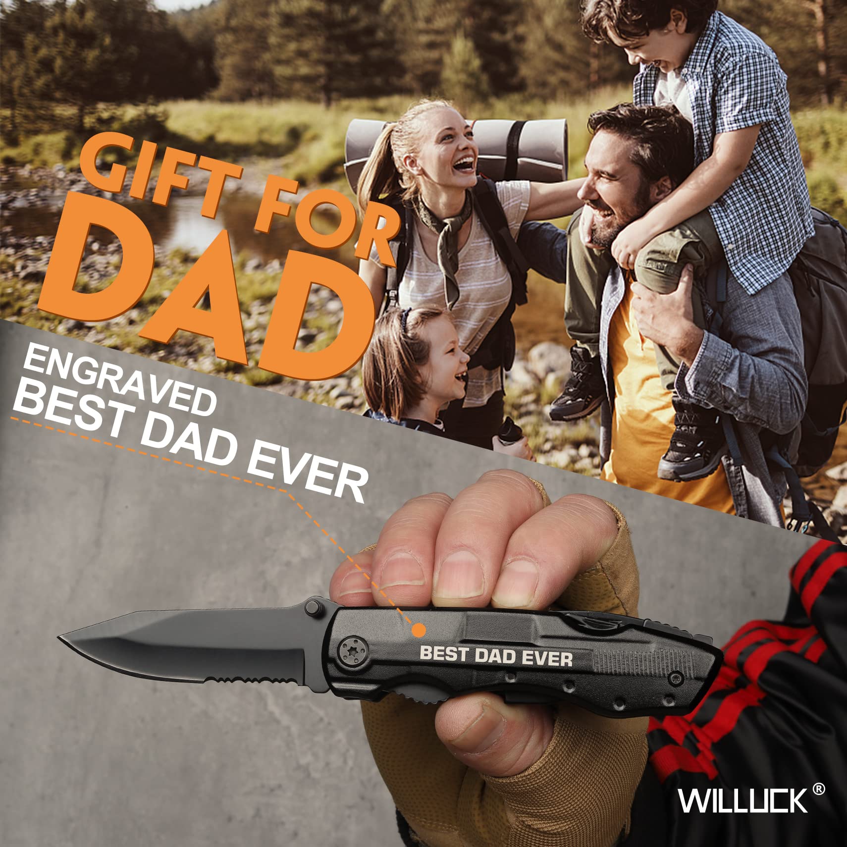 Fathers Day Dad Gifts from Daughter Son Wife - Dad Gifts for Fathers Day, Gifts for Dad - Birthday Gifts for Dad, Dad Christmas Practical Gifts - Stocking Stuffers for Dad, Pocket Multitool Knife