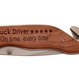 Trucker Gifts For Men Truck Driver 5 Out Of 5 Stars Review On Time Every Time Laser Engraved Stainless Steel Folding Survival Knife