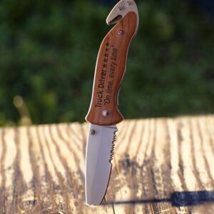 Trucker Gifts For Men Truck Driver 5 Out Of 5 Stars Review On Time Every Time Laser Engraved Stainless Steel Folding Survival Knife