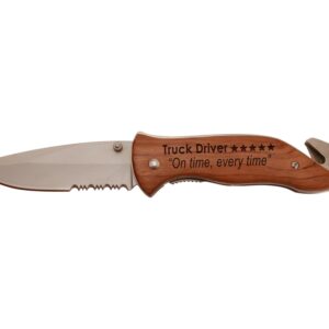 Trucker Gifts For Men Truck Driver 5 Out Of 5 Stars Review On Time Every Time Laser Engraved Stainless Steel Folding Survival Knife