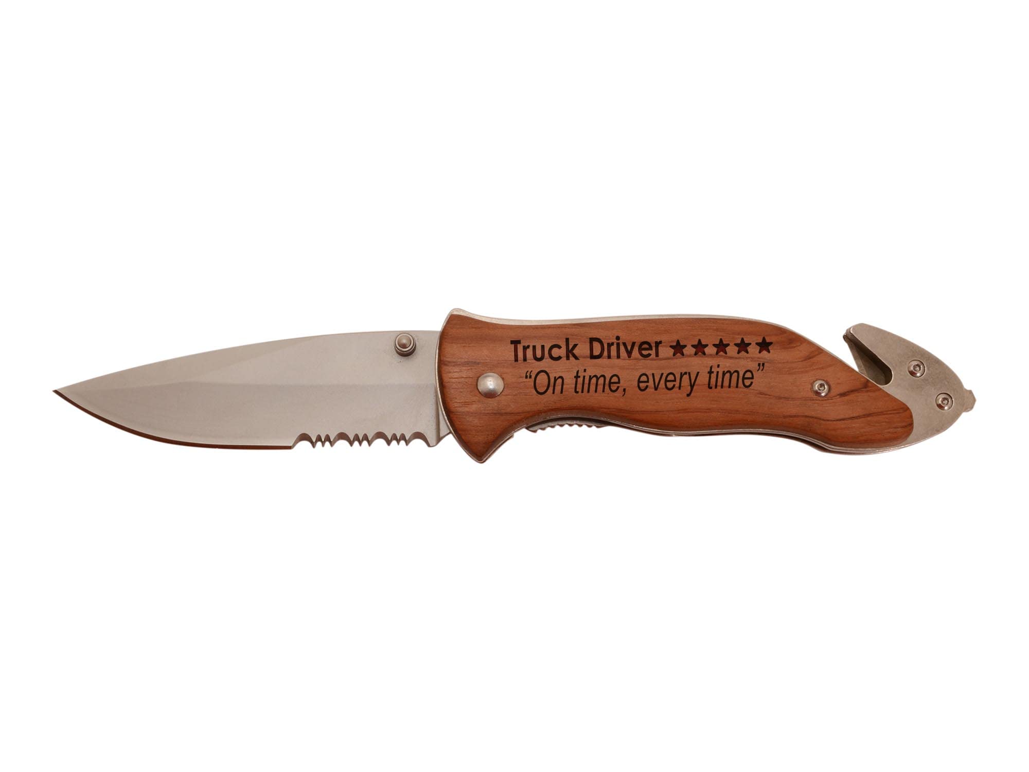 Trucker Gifts For Men Truck Driver 5 Out Of 5 Stars Review On Time Every Time Laser Engraved Stainless Steel Folding Survival Knife