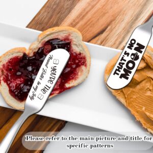 Love You More Funny Butter Knife, Engraved Stainless Steel Peanut Butter Spreader Cream Cheese Knives, Novelty Anniversary Christmas Gifts for Sandwich Bread Toast Butter Lover