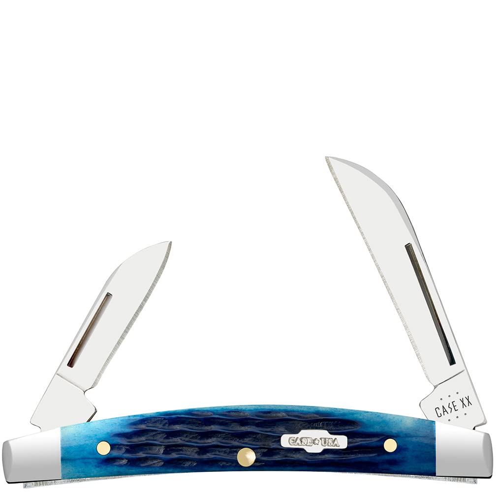 Case XX WR POCKET KNIFE BLUE JIGGED BONE SMALL CONGRESS, ITEM 2845, LENGTH CLOSED 3 1/8 INCH (6268 SS)