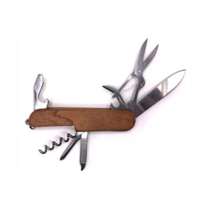 Funny Grandpa Gifts Best Duckin Grandpa Ever Wooden 8-Function Multi-Tool Pocket Knife Laser Engraved Dark Wood Folding Knife