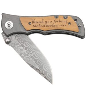 xjf engraved pocket knife gift for best brother ever, birthday, christmas gifts for brother from brother sister, graduation gifts for brother