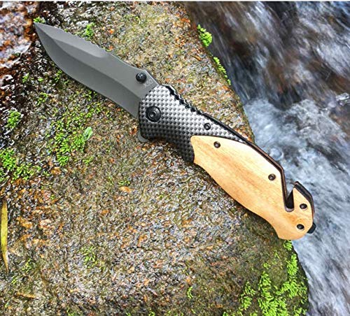 Krezy Case Customized Knife For Father, Pocket Knife Gift, Personalized Stainless Steel Carbon Fiber With Engraved Wooden Box, Engraved Pocket Knife