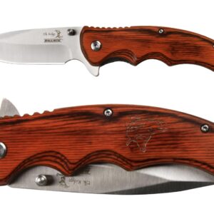 NDZ Performance Elk Ridge ERA004 3.5" Spring Assisted Flipper Folding Knife, Hunting Pocket Knife with Clip, Laser Engraved - Bass Fish