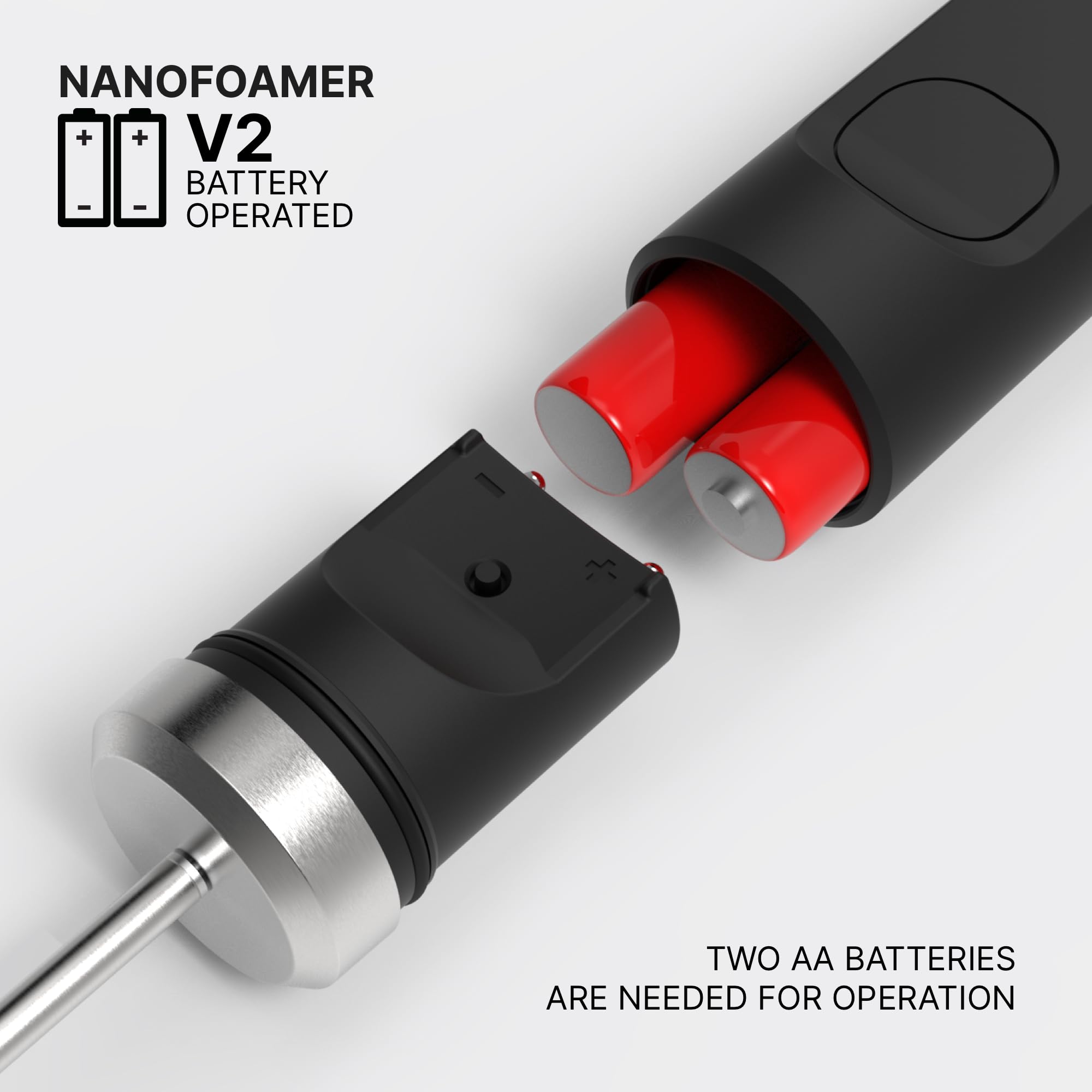 Subminimal Performance Milk Foamer - NanoFoamer V2 Handheld Milk Frother | NEW Edition | Rechargeable, Dual-Speed, Stainless Steel | Microfoamed Milk in 30 Seconds, Barista-Style Coffee Drinks at Home