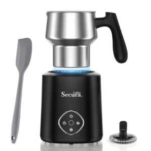 secura coffee milk frother, 4-in-1 electric milk steamer and frother with detachable stainless steel jug - automatic hot/cold milk warmer for lattes, hot chocolate - induction heating, dishwasher safe