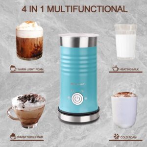 Huogary Automatic Milk Steamer, Milk Frother and Steamer with Hot and Cold Froth Function, Hot Chocolate Maker and Electric Milk Heater, Foam Maker Easy Cleaning & Silent Working, 123V