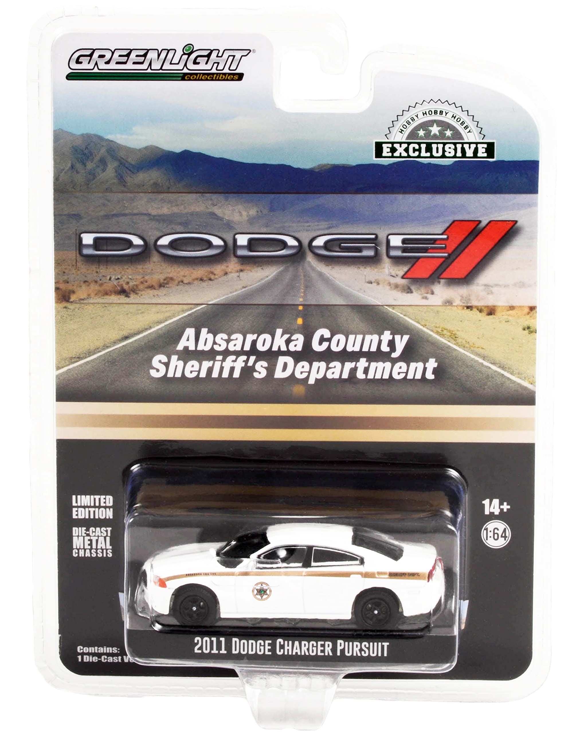 2011 Charger Pursuit White Absaroka County Sheriff's Department Hobby Exclusive 1/64 Diecast Model Car by Greenlight 30334