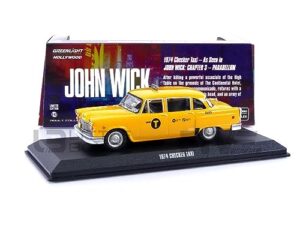 greenlight 1:43 john wick: chapter 3 - parabellum (2019) - 1974 checker motors marathon a11 n.y.c. taxi #5l89 86607 [shipping from canada]