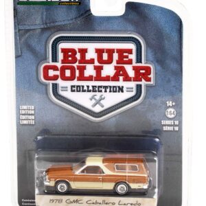 1978 Caballero Laredo with Camper Shell Brown Metallic and Cream Blue Collar Collection Series 10 1/64 Diecast Model Car by Greenlight 35220 C