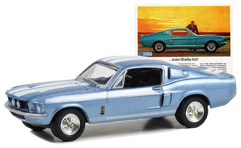 Greenlight 39130-C Vintage Ad Cars Series 9-1967 Shelby GT500 “Order Your Mustang As Hot As You Like…Even Shelby Hot!” 1/64 Scale