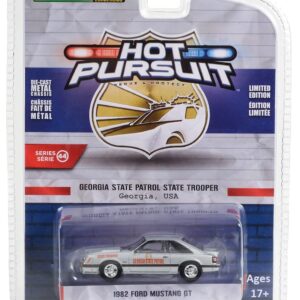 Greenlight 43020-A Hot Pursuit Series 44-1982 Fox Body Mustang GT - Georgia State Patrol State Trooper Test Car 1:64 Scale Diecast