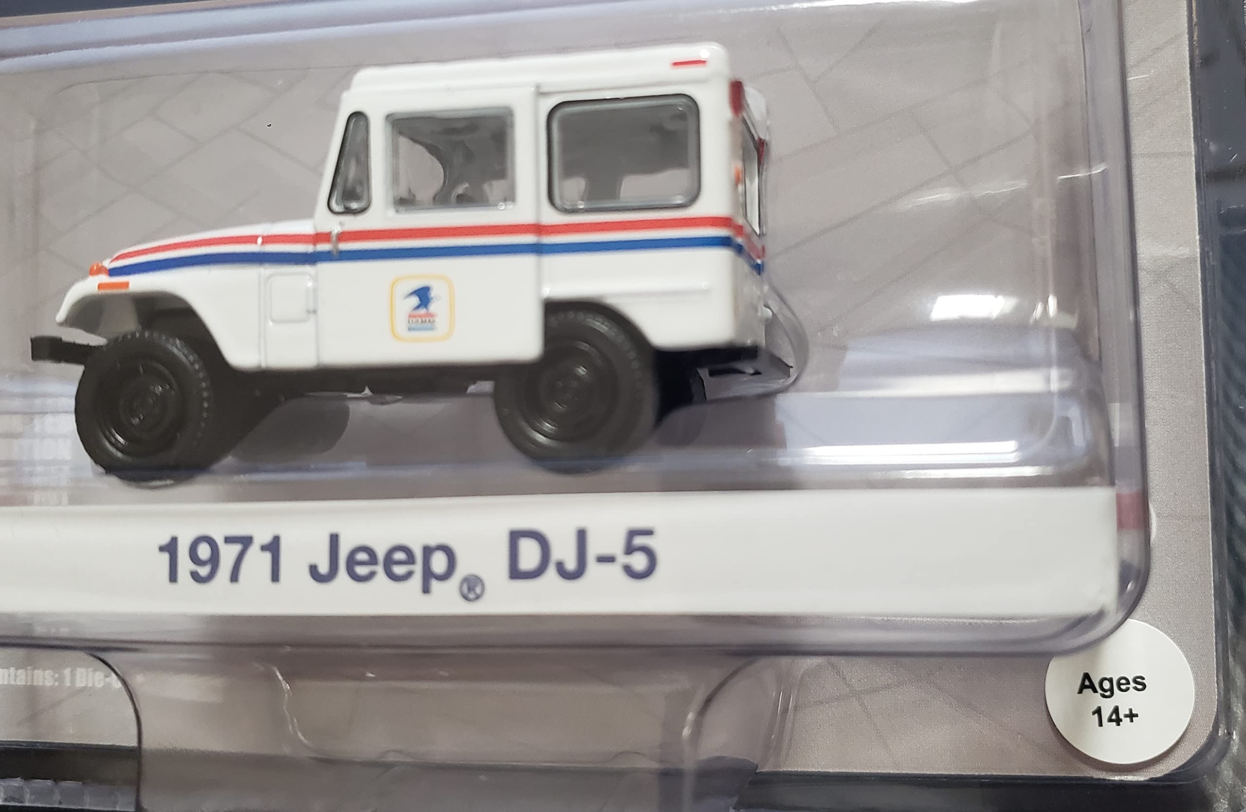 Collectibles Greenlight 29997 1971 DJ-5 Postal Service - White with Red and Blue Stripes (Hobby Exclusive) 1/64 Scale