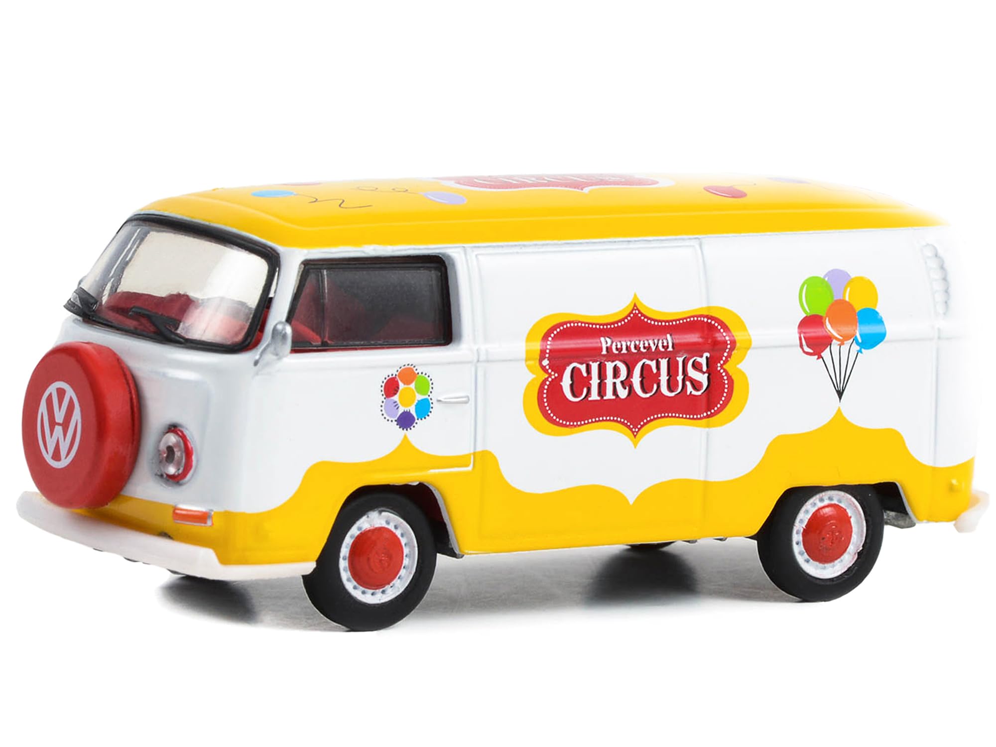 1971 Type 2 Panel Van Yellow and White with Red Interior Percevel Circus Norman Rockwell Series 5 1/64 Diecast Model Car by Greenlight 54080F