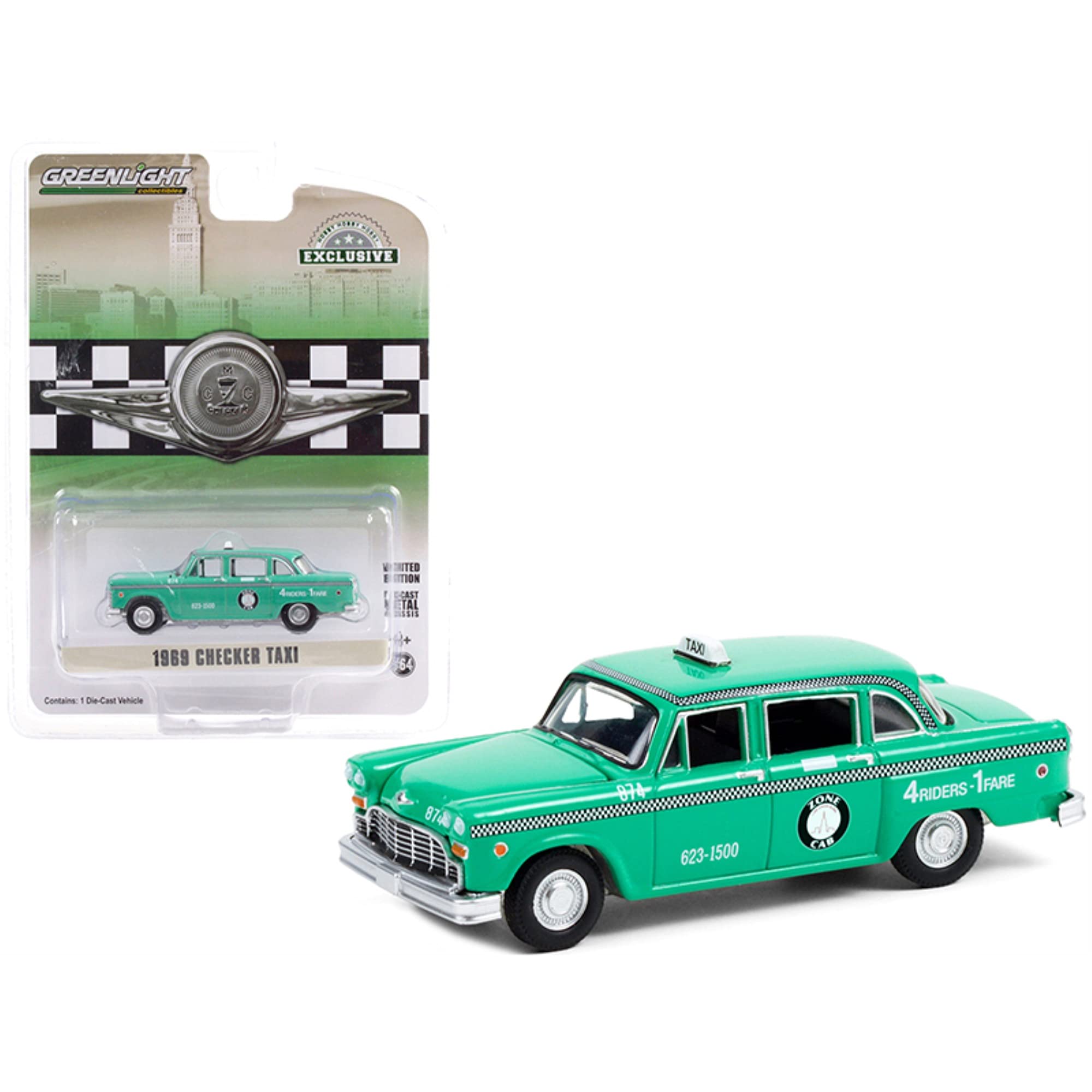 Greenlight 30232 Checker Motors 1969 Marathon A11 - Cleveland, Ohio Zone Cab Co. (Hobby Exclusive) 1:64 Scale