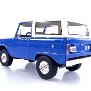 Greenlight 1966 Ford Bronco Blue with Cream Top 26th Annual Woodward Dream Cruise Featured Heritage Vehicle Artisan Collection 1/18 Diecast Model Car