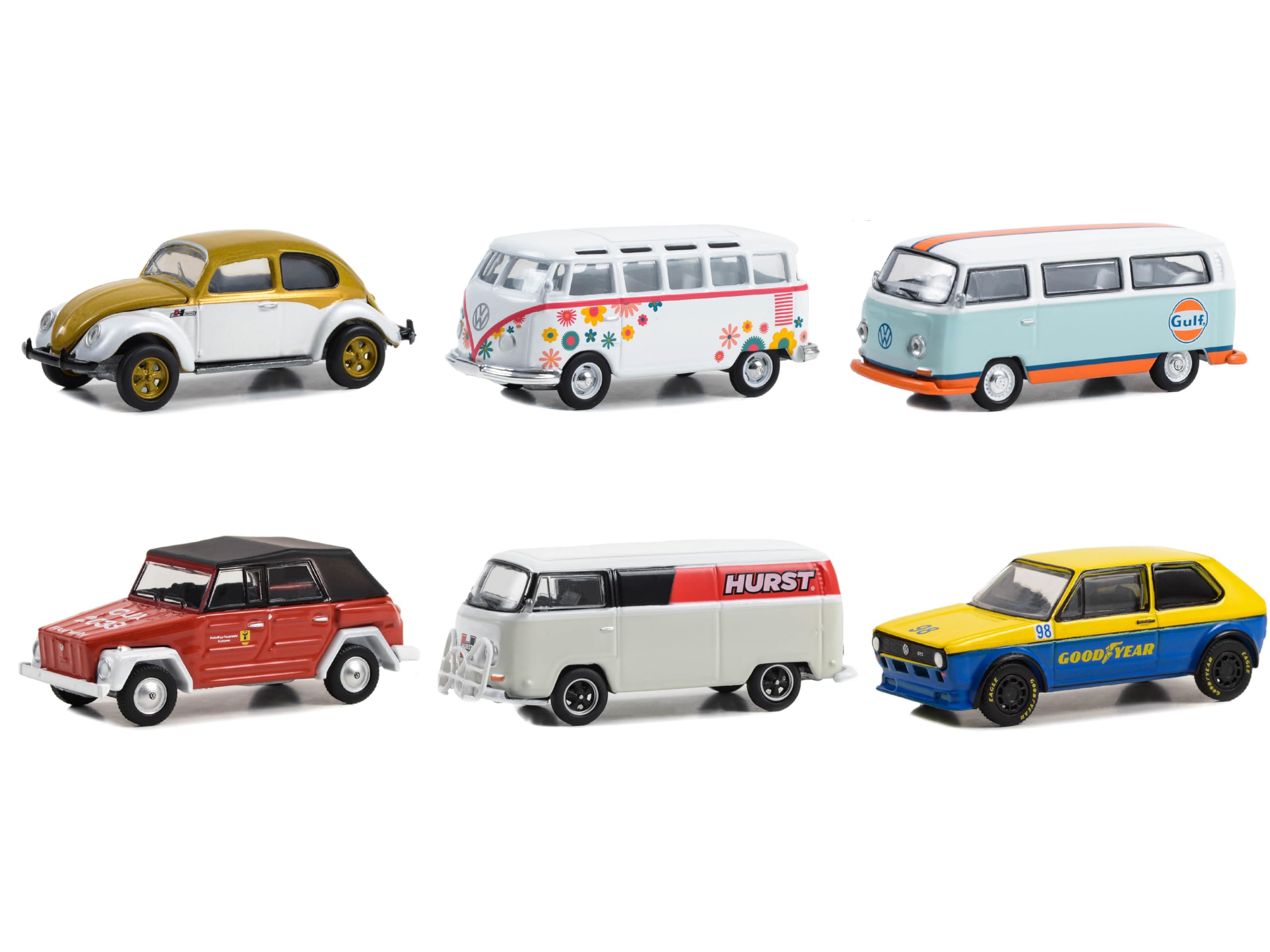 Club Vee V-Dub Set of 6 Pieces Series 17 1/64 Diecast Model Cars by Greenlight 36080SET