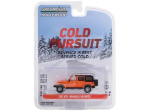 2010 wrangler unlimited orange with black top cold pursuit (2019) movie hollywood series release 40 1/64 diecast model car by greenlight 62010e