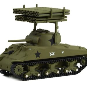 Greenlight 30405 Battalion 64-1945 M4 Sherman Tank - U.S. Army World War II - 40th Tank Battalion, 14th Armored Division with T34 Calliope Rocket Launcher 1/64 Scale