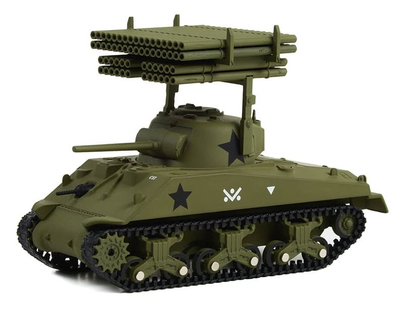 Greenlight 30405 Battalion 64-1945 M4 Sherman Tank - U.S. Army World War II - 40th Tank Battalion, 14th Armored Division with T34 Calliope Rocket Launcher 1/64 Scale