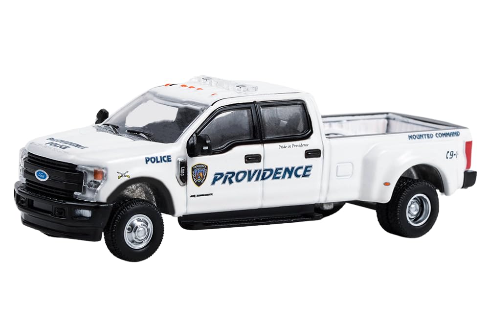 Greenlight 46120-E Dually Drivers Series 12-2018 F-350 Dually - Providence Police Department Mounted Unit, Mounted Command - Providence, Rhode Island 1/64 Scale Diecast