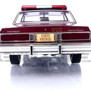 Greenlight 1987 Chevrolet Caprice Burgundy with Burgundy Interior Minnesota State Trooper Fargo (1996) Movie Artisan Collection 1/18 Diecast Model Car