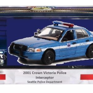 2001 Crown Victoria Police Interceptor Blue Metallic Seattle Police - Seattle, Washington Hot Pursuit Series 1/24 Diecast Model Car by Greenlight GL85571