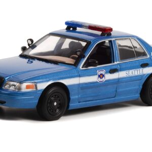 2001 Crown Victoria Police Interceptor Blue Metallic Seattle Police - Seattle, Washington Hot Pursuit Series 1/24 Diecast Model Car by Greenlight GL85571