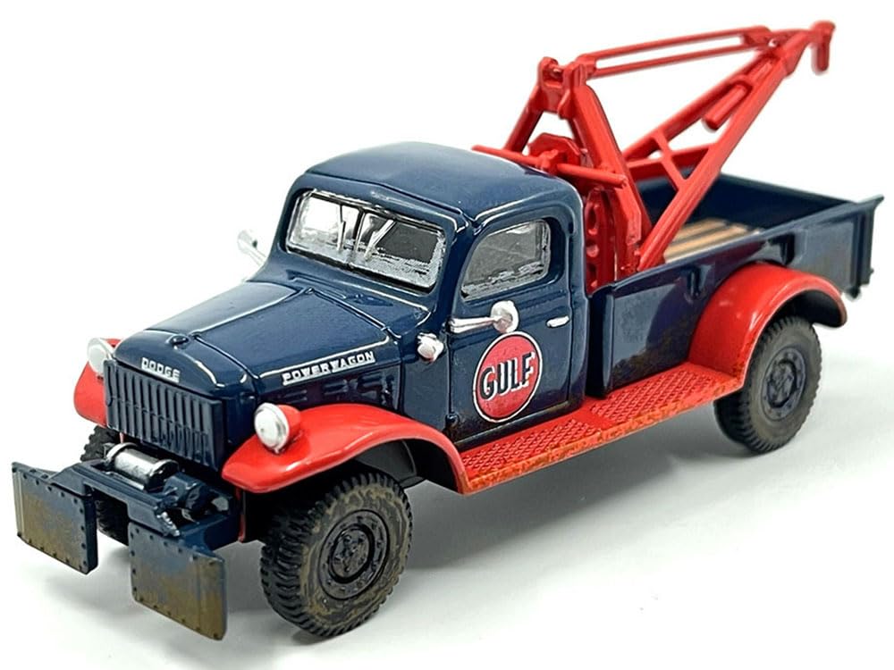 1950 Power Wagon Tow Truck Dark Blue (Weathered) with Mechanic Figure Limited Edition to 3600 pieces Worldwide 1/64 Diecast Model Car by Greenlight 51543