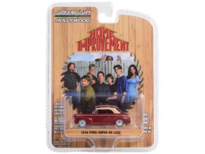 1946 super de luxe convertible dark red with beige soft top home improvement (1991-99) tv series hollywood series release 40 1/64 diecast model car by greenlight 62010c