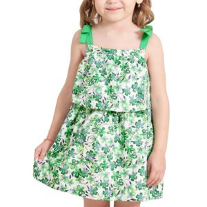 Sosomi Toddler Girls Dress Summer Clothes Sundress Butterfly Baby Girl Floral Green Dresses 18-24 Months