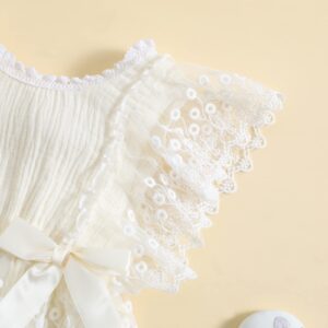 CIYCUIT Baby Girl Lace Romper Boho Clothes Newborn Photography Outfits Lace White 0-3 Months