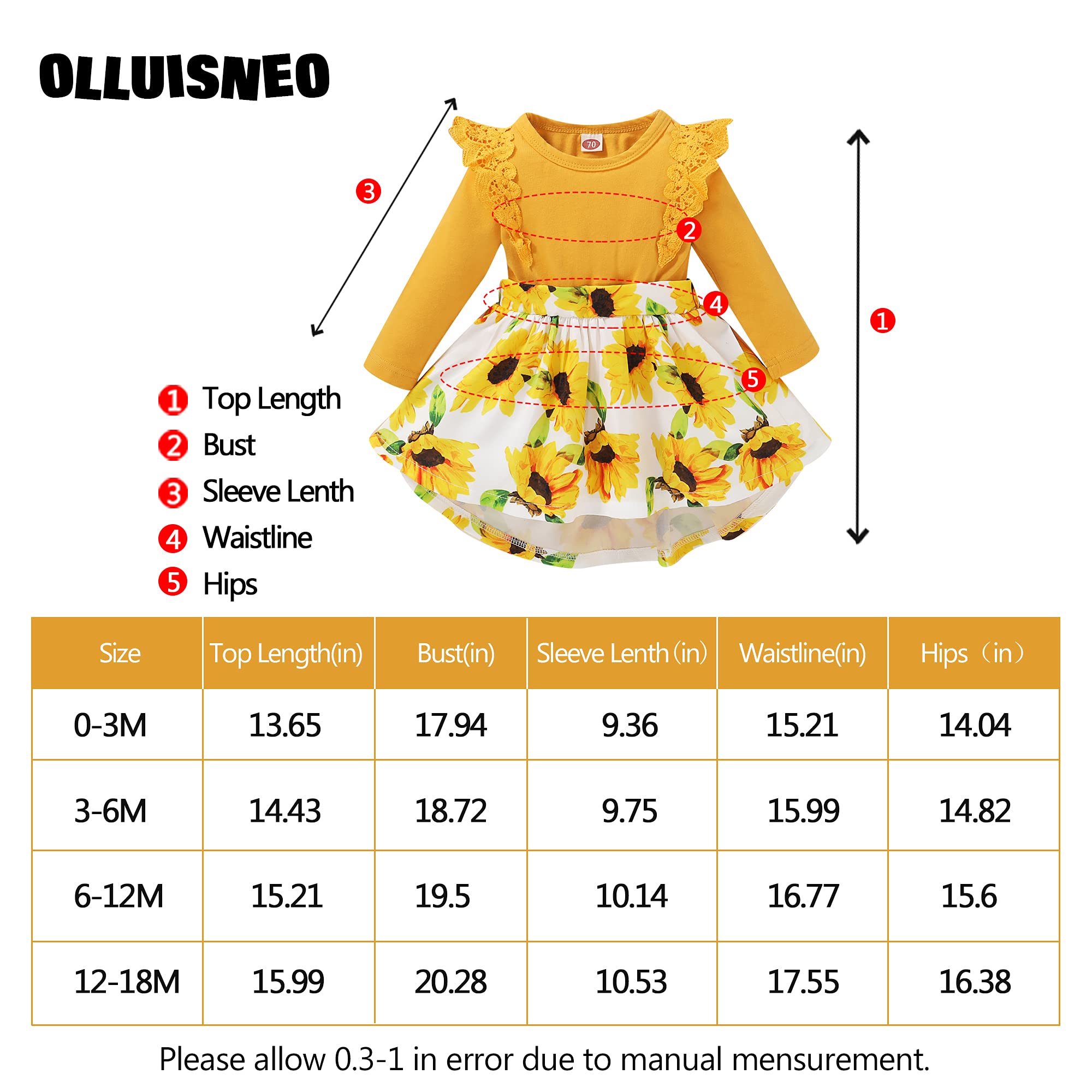 Baby Girl Dresses Newborn Girl Clothes Cotton Long Sleeve Dress Floral Romper Skirt Winter Baby Girl Outifts 3-6 Months Yellow