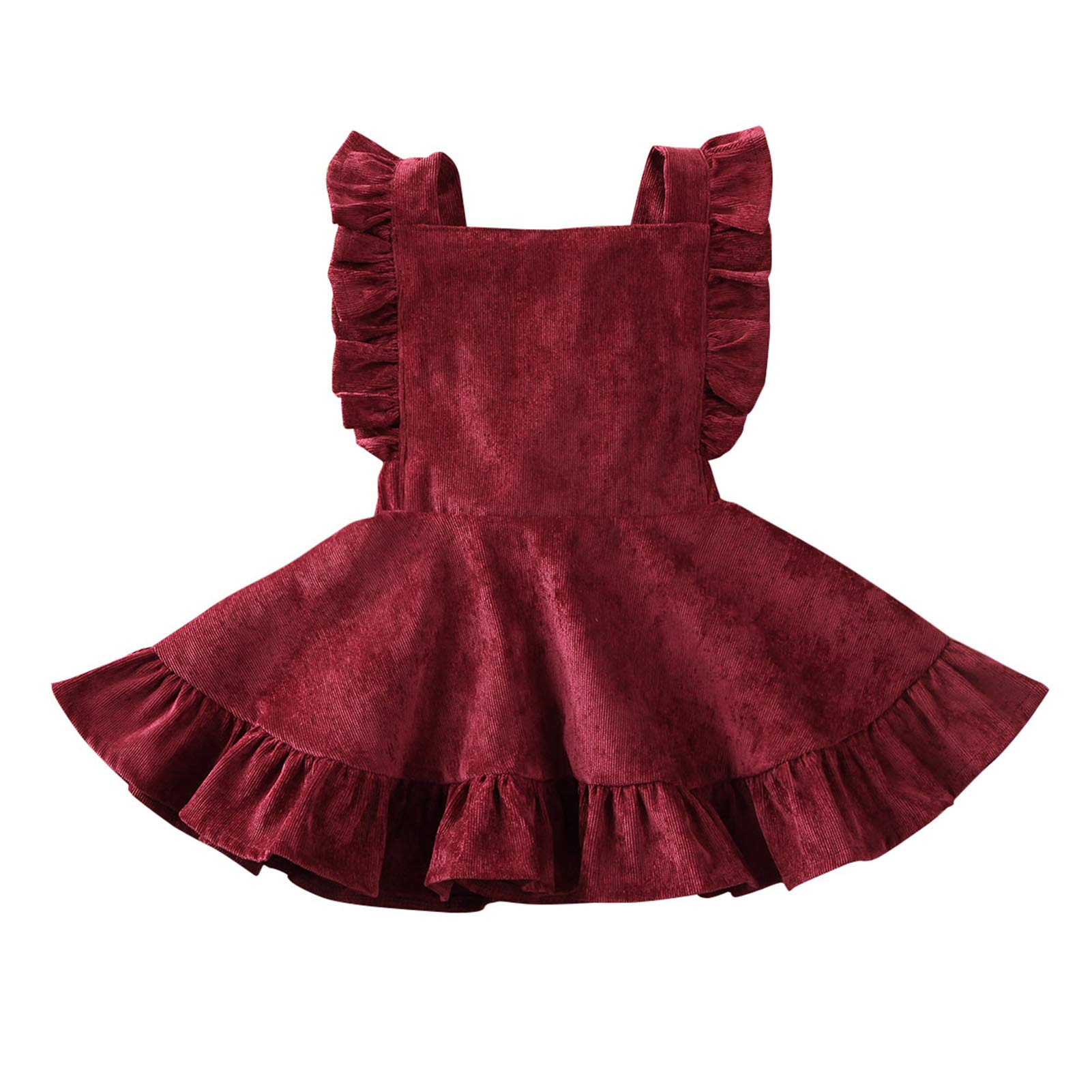 MERSARIPHY Toddler Baby Infant Tutu Sleeveless Vest Dress Backless Cute Romper Newborn Kid Ruffle Skirt, Ages for 6M-5T (Wine, 2-3T)