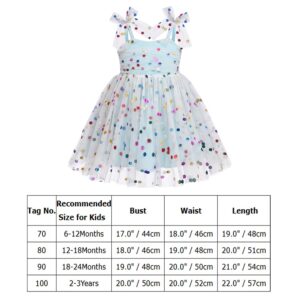 1st Birthday Dress for Baby Girl Toddler Kids First One Year Old Party Princess Dress 2nd 3rd Smash Cake Photo Shooting Spaghetti Straps Bowknot Polka Dots Layered Tulle Tutu Dress Light Blue 12-18M