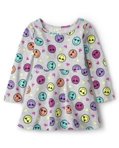 the children's place baby toddler girls long sleeve fashion skater dresses, h/t lunar, 6-9 months