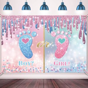 Gender Reveal Backdrop Boy or Girl - Gender Reveal Decorations Party Supplies 70.8 x 47.2 Inch Gender Reveal Background Backdrop Blue Pink Gender Party Reveal Banner What Will Baby Be Banner