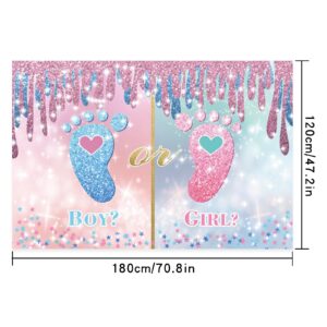 Gender Reveal Backdrop Boy or Girl - Gender Reveal Decorations Party Supplies 70.8 x 47.2 Inch Gender Reveal Background Backdrop Blue Pink Gender Party Reveal Banner What Will Baby Be Banner