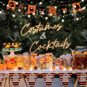 Rsuuinu Halloween Party Backdrop Ghost Themed Bat Costumes and Cocktails Photography Background Adults Teens Birthday Family Prom Party Decorations Supplies Banner Photo Booth Studio Props 7x5ft