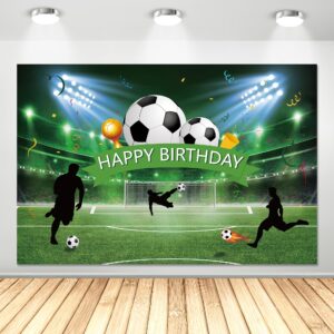 apowbls soccer birthday party backdrop supplies, soccer party background banner decorations, soccer backdrop, sports theme soccer 1st 2nd 3rd birthday decorations backdrop | 5x3ft